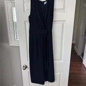 Emma & Michele Navy Blue Cropped Jumpsuit Wide Leg -size 6